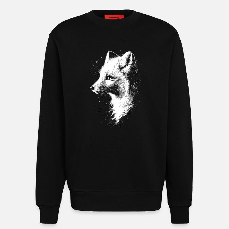 Polarfuchs Schneefuchs Eisfuchs Süßer Weißer Fuchs - Sweatshirt - made by SPREAD  - SOLID BLACK