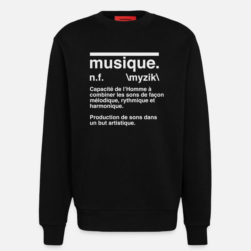 Music Definition Dictionary Style - Sweatshirt - made by SPREAD - SOLID BLACK
