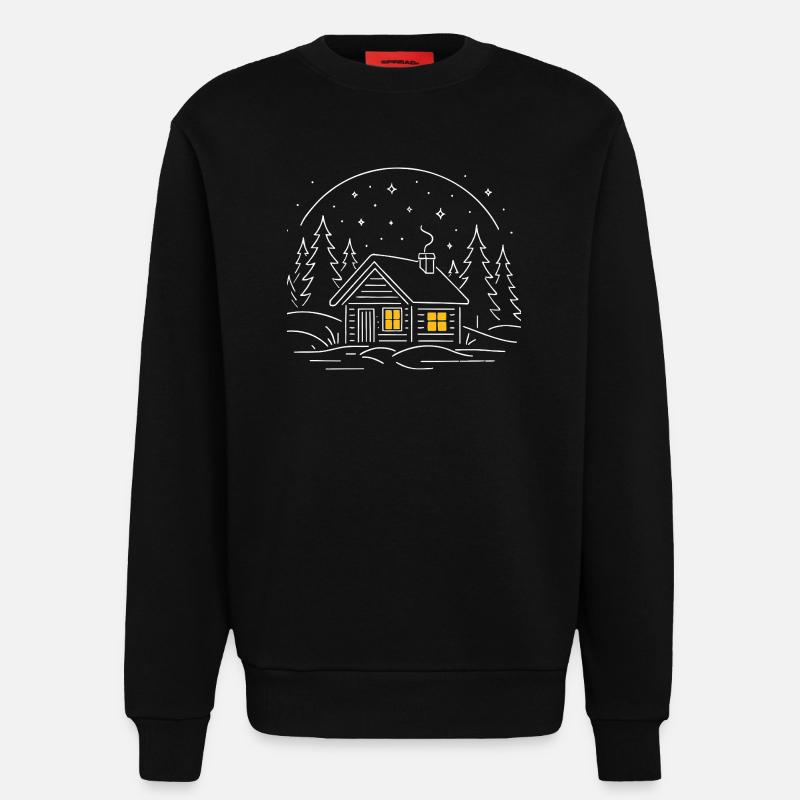 Nachthütte im Sternenwald - Sweatshirt - made by SPREAD - SOLID BLACK