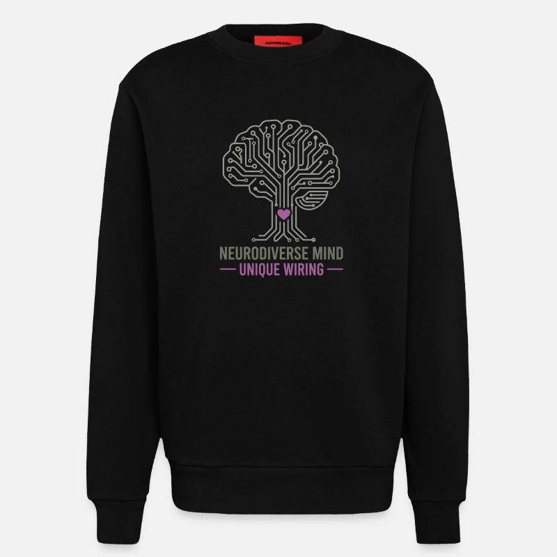 NEURODIVERSER GEIST Einzigartiges Verdrahtungsbewusstsein - Sweatshirt - made by SPREAD  - SOLID BLACK