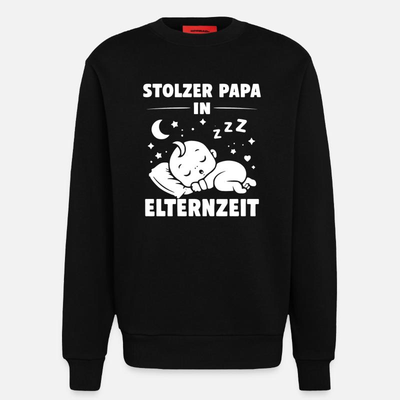 Stolzer Papa in Elternzeit - Sweatshirt - made by SPREAD - SOLID BLACK