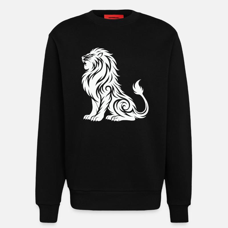 Tribal Löwe Silhouette - Sweatshirt - made by SPREAD  - SOLID BLACK