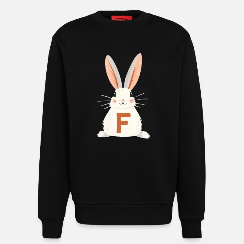 F -Buchstabe - Hase - Personalisierbar - Sweatshirt - made by SPREAD  - SOLID BLACK