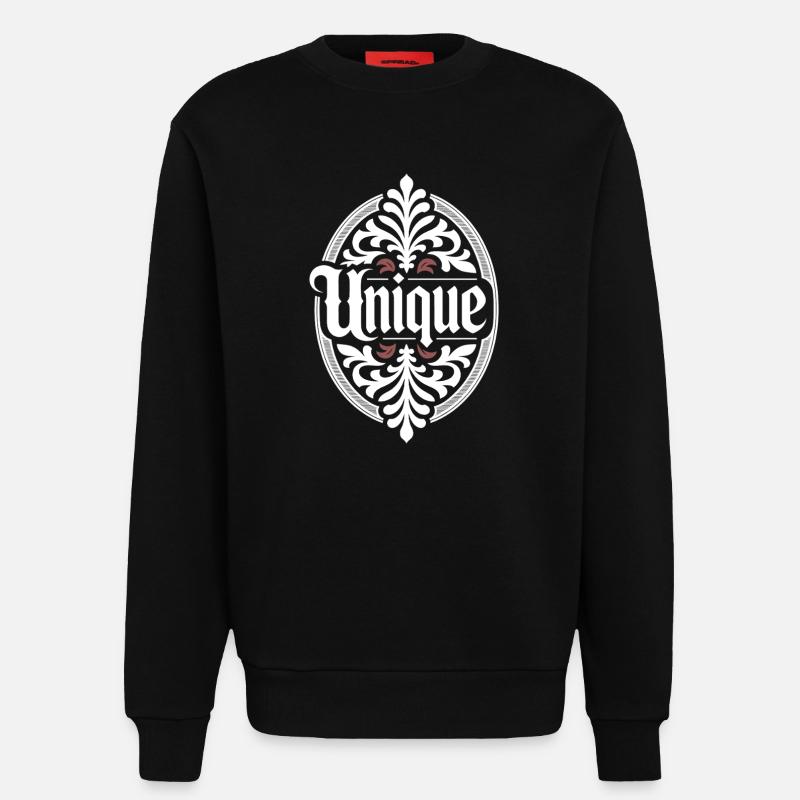 unique unique unique self-worth unique - Sweatshirt - made by SPREAD - SOLID BLACK