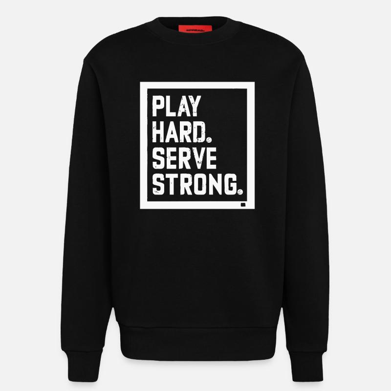 Spiel hart Aufschlag stark - Sweatshirt - made by SPREAD - SOLID BLACK