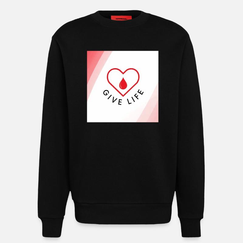 Schenken Sie Leben: Blutspenderherz - Sweatshirt - made by SPREAD  - SOLID BLACK