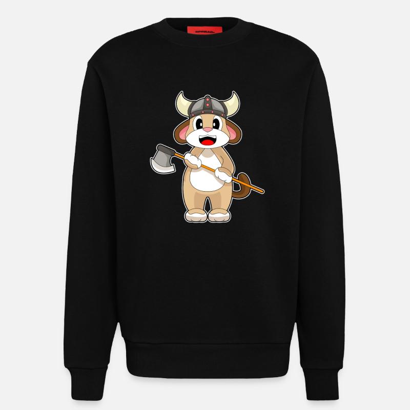 Hund Vikinger Axt - Sweatshirt - made by SPREAD  - SOLID BLACK