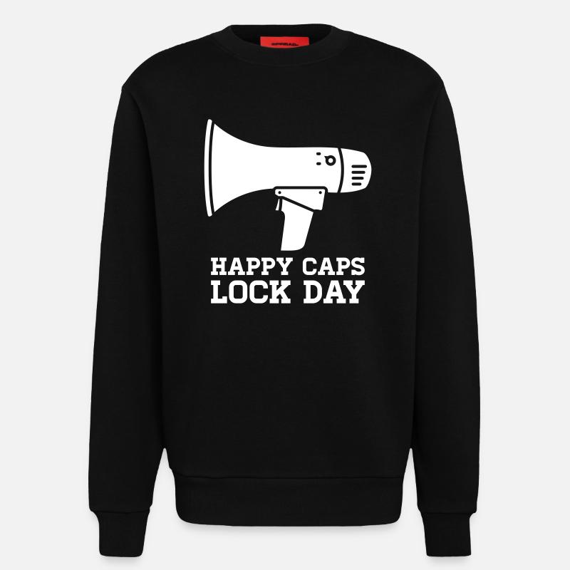 Megafon Happy Caps Lock Day Nerd  - Sweatshirt - made by SPREAD  - SOLID BLACK