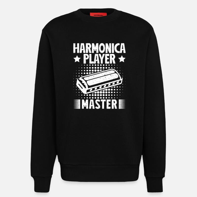 Musiciste d’harmonica Maître harmonica - Sweat bio décontracté fabriqué en UE - SOLID BLACK