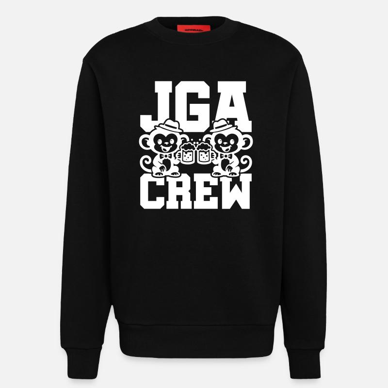 Jga Crew Junggesellenabschied Affe - Sweatshirt - made by SPREAD  - SOLID BLACK