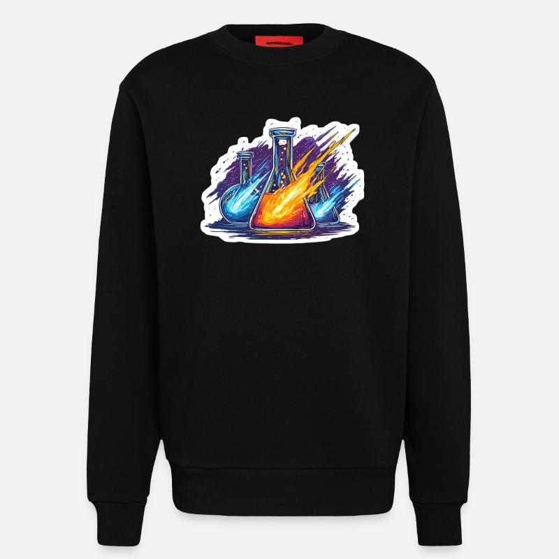 Labor-Geek-Quadrantiden-Meteorregen-Laborexperiment - Sweatshirt - made by SPREAD  - SOLID BLACK