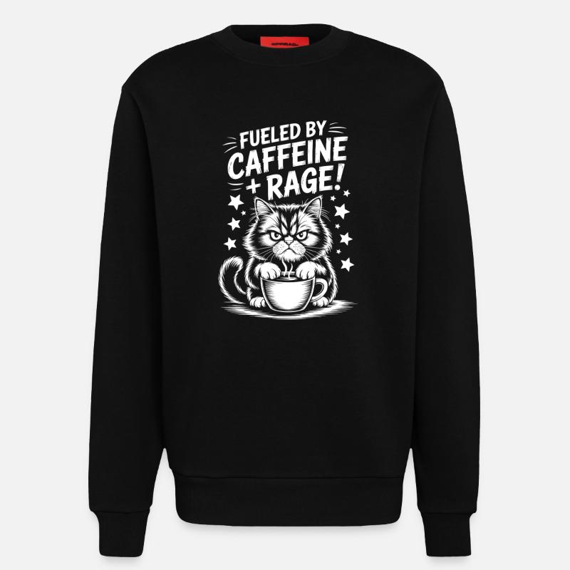 Kaffee Sprüche Koffein Lustiges Kaffee Geschenk - Sweatshirt - made by SPREAD - SOLID BLACK