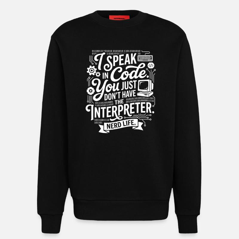 Codeflüstern Nerdleben - Sweatshirt - made by SPREAD  - SOLID BLACK