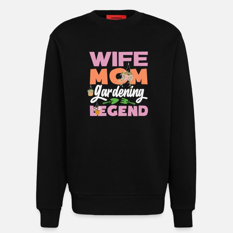 Ehefrau Mutter Gartenarbeit Legende - Sweatshirt - made by SPREAD  - SOLID BLACK