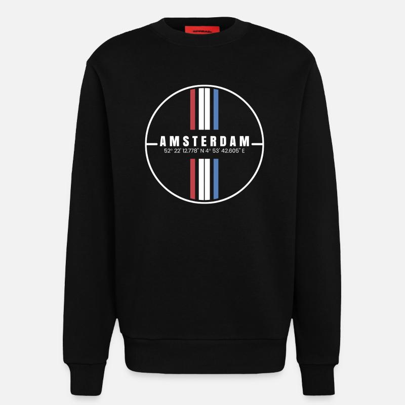 Amsterdam Coordinates - Sweatshirt - made by SPREAD  - SOLID BLACK