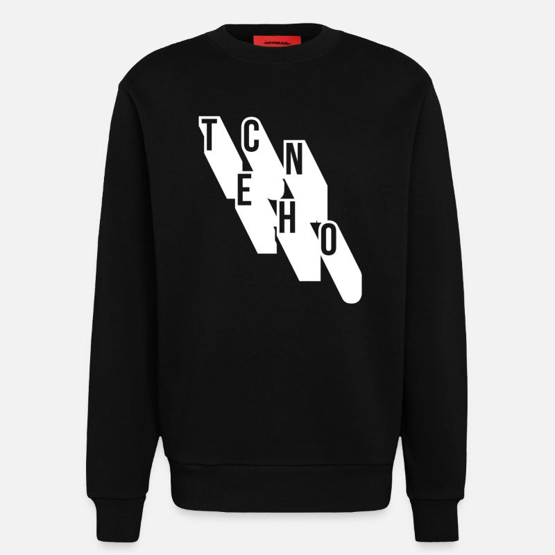 Techno-Musik geometrisches Logodesign - Sweatshirt - made by SPREAD - SOLID BLACK