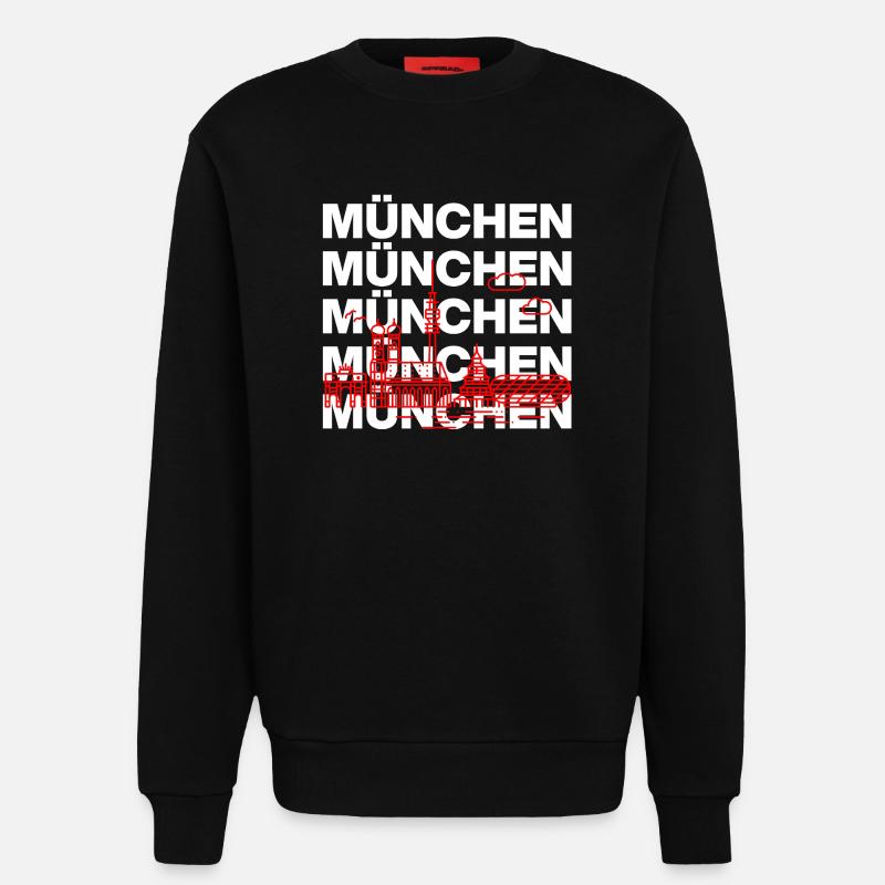 MÜNCHEN SKYLINE STACK – MIA SAN MUNICH - Sweatshirt - made by SPREAD - SOLID BLACK