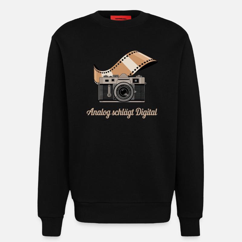  Analog schlägt Digital Retro Kamera - Sweatshirt - made by SPREAD  - SOLID BLACK