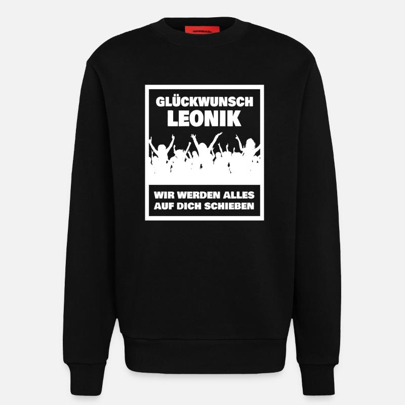Leonik as a first name - Sweatshirt - made by SPREAD - SOLID BLACK