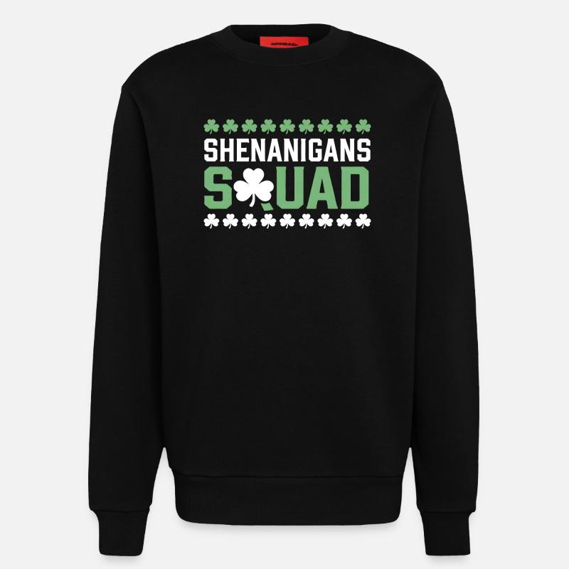 Shenanigans Squad Shamrock Tee - Sweatshirt - made by SPREAD - SOLID BLACK