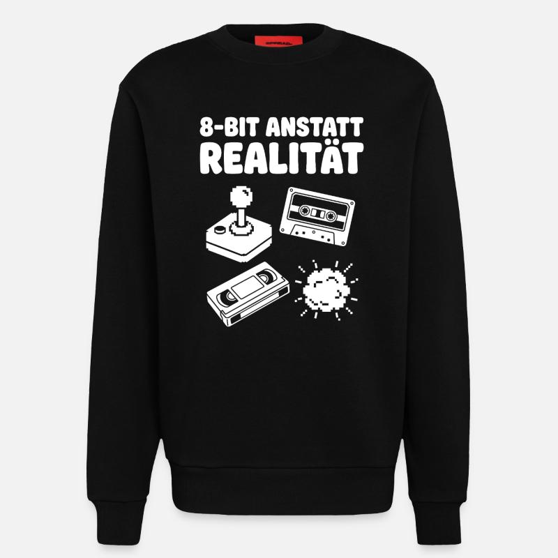 Arcade rétro de réalité 8-bits - Sweat bio décontracté fabriqué en UE - SOLID BLACK