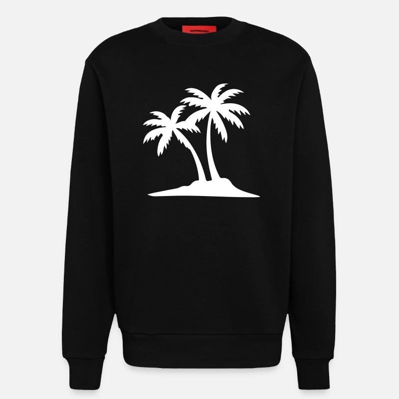 Island Palm Tree Icon - Sweatshirt - made by SPREAD - SOLID BLACK