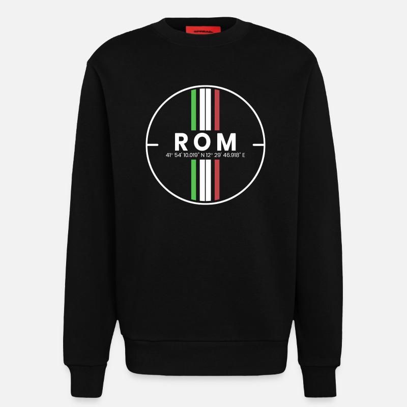 Rome Coordinates - Sweatshirt - made by SPREAD  - SOLID BLACK