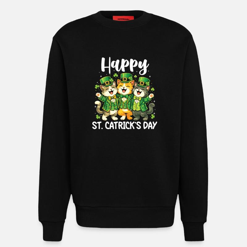 Joyeuse Saint-Patrick Irlandais - Saint-Patrick - Sweat bio décontracté fabriqué en UE - SOLID BLACK