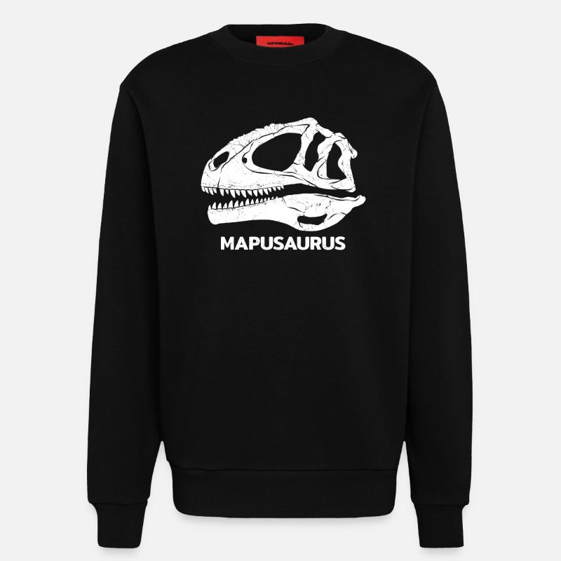 Fossile de crâne de Mapusaurus - Sweat bio décontracté fabriqué en UE - SOLID BLACK