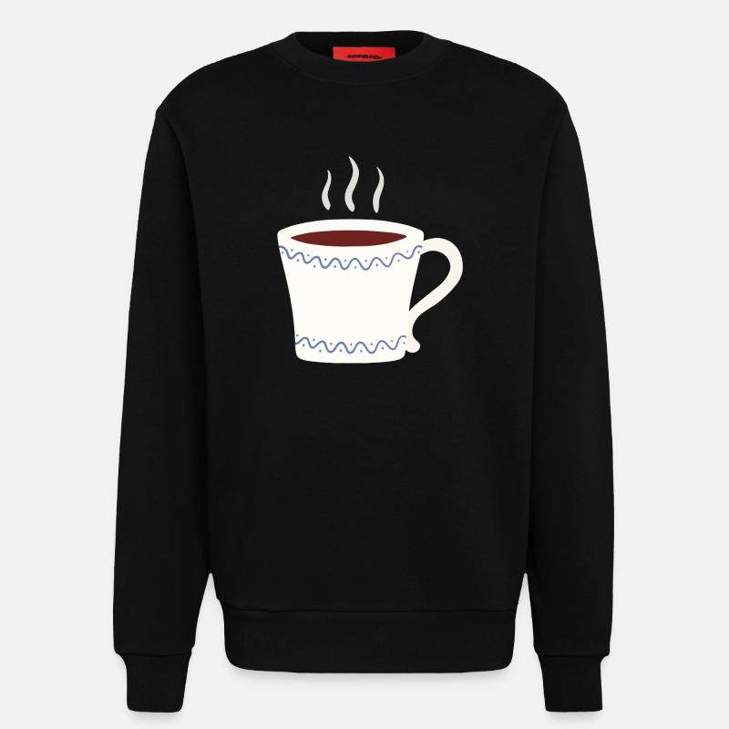 Dampfender Becher mit blauem Wave-Verschluss - Sweatshirt - made by SPREAD  - SOLID BLACK