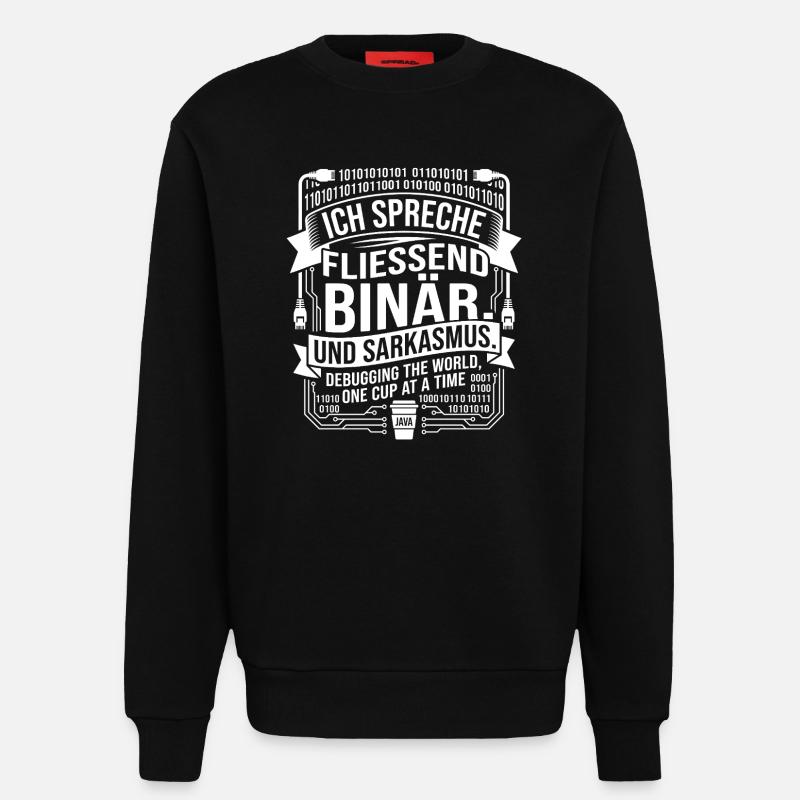 Coding Binary Coffee Sarcasm - Sweatshirt - made by SPREAD  - SOLID BLACK