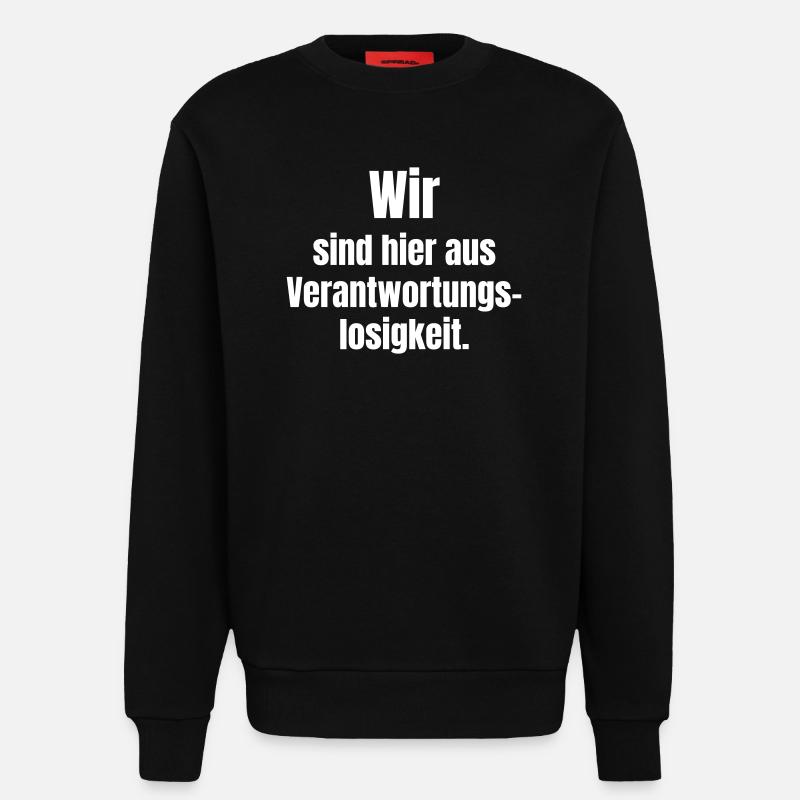Déclaration sur la chemise d’irresponsabilité - Sweat bio décontracté fabriqué en UE - SOLID BLACK