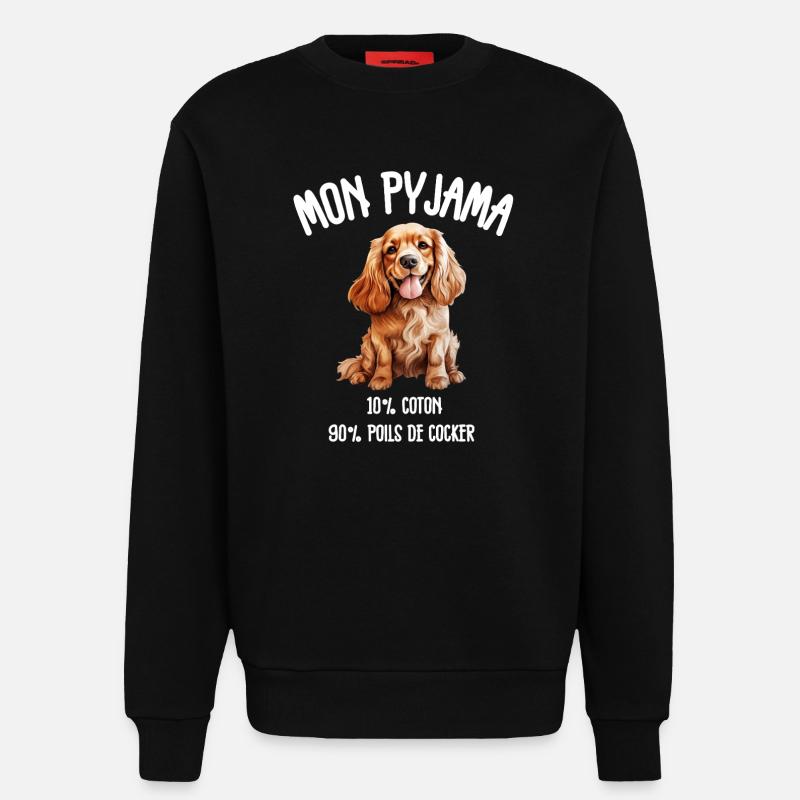 Cocker Spaniel Hundehaar-Pyjamas - Sweatshirt - made by SPREAD  - SOLID BLACK