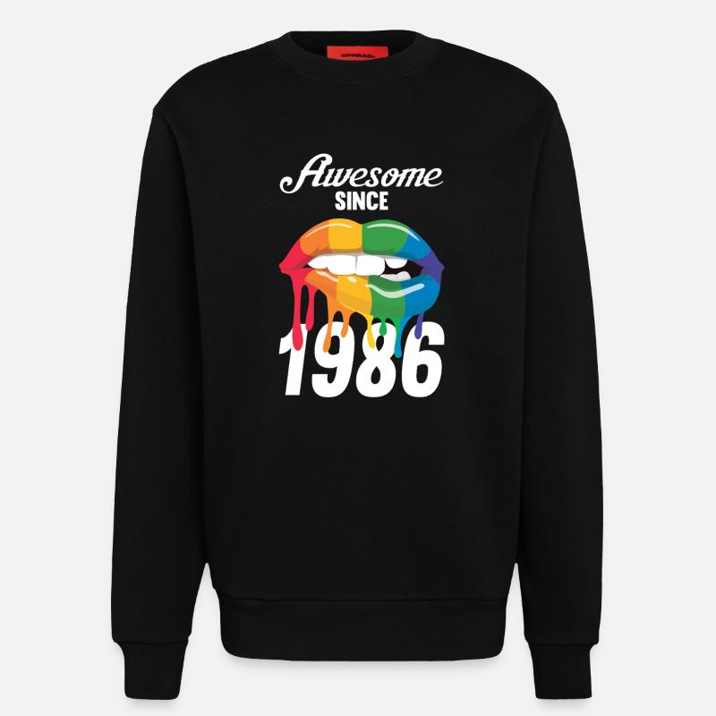 Regenbogenlippen 1986 - Sweatshirt - made by SPREAD - SOLID BLACK