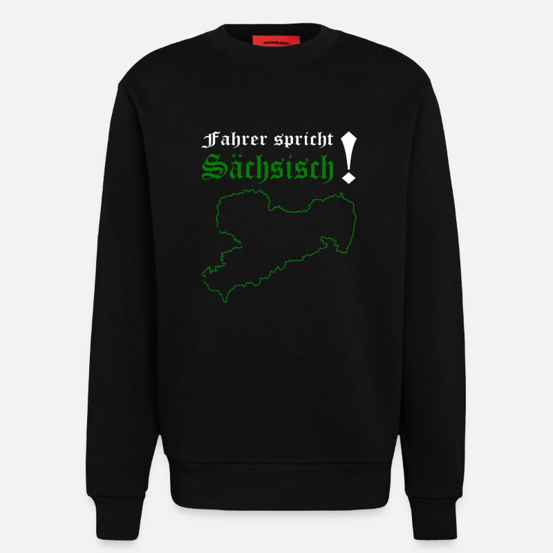 Dialecte saxon saxon de Saxe - Sweat bio décontracté fabriqué en UE - SOLID BLACK