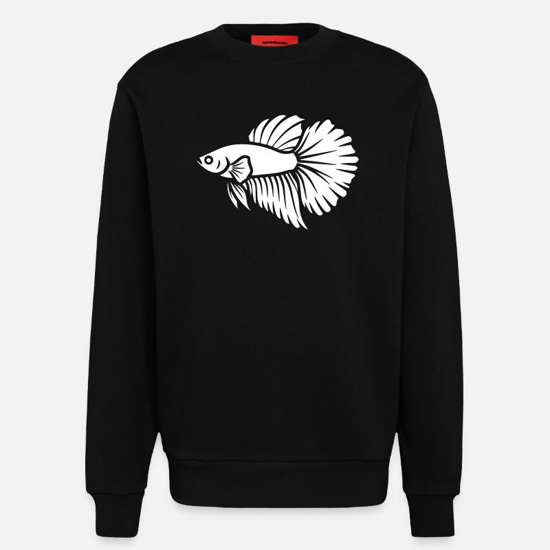 Betta Fish Aquarium Vector - Sweatshirt - made by SPREAD  - SOLID BLACK