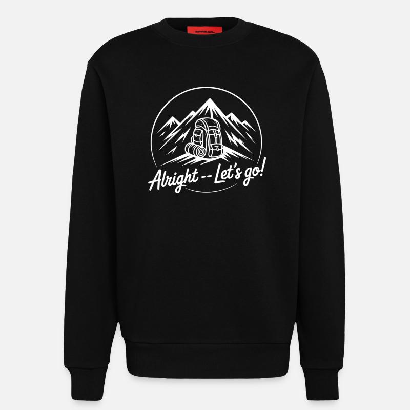 Mountain adventure with backpack - Sweatshirt - made by SPREAD - SOLID BLACK