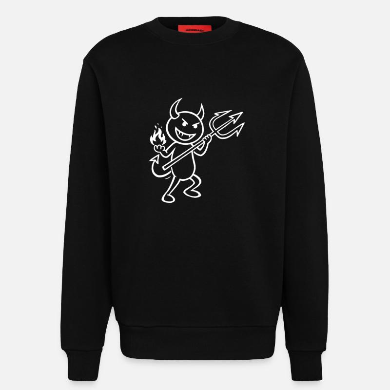 Devilish Flames - Devil with Flames - Sweatshirt - made by SPREAD  - SOLID BLACK