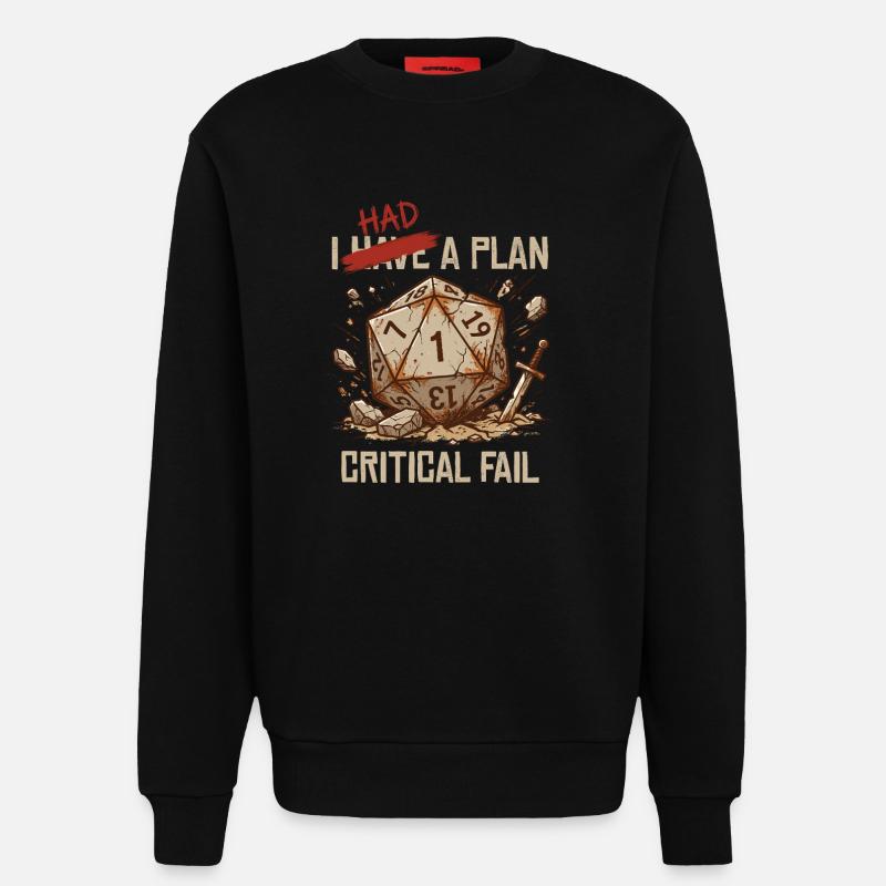 Échec critique – J’avais un plan cube - Sweat bio décontracté fabriqué en UE - SOLID BLACK