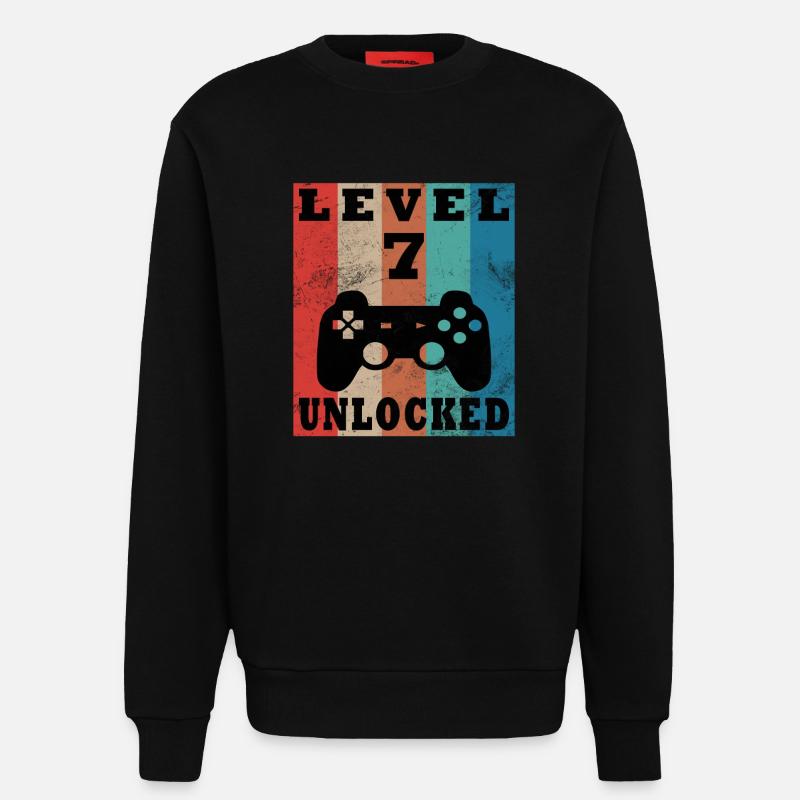 Level 7 Unlocked Retro Controller - Sweatshirt - made by SPREAD  - SOLID BLACK
