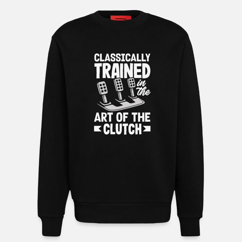 Manual car, classically trained - Sweatshirt - made by SPREAD  - SOLID BLACK