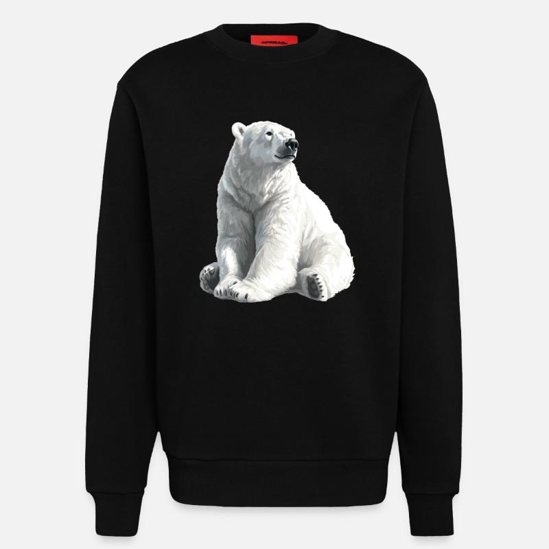Polar Bär Illustration Eislicht - Sweatshirt - made by SPREAD - SOLID BLACK