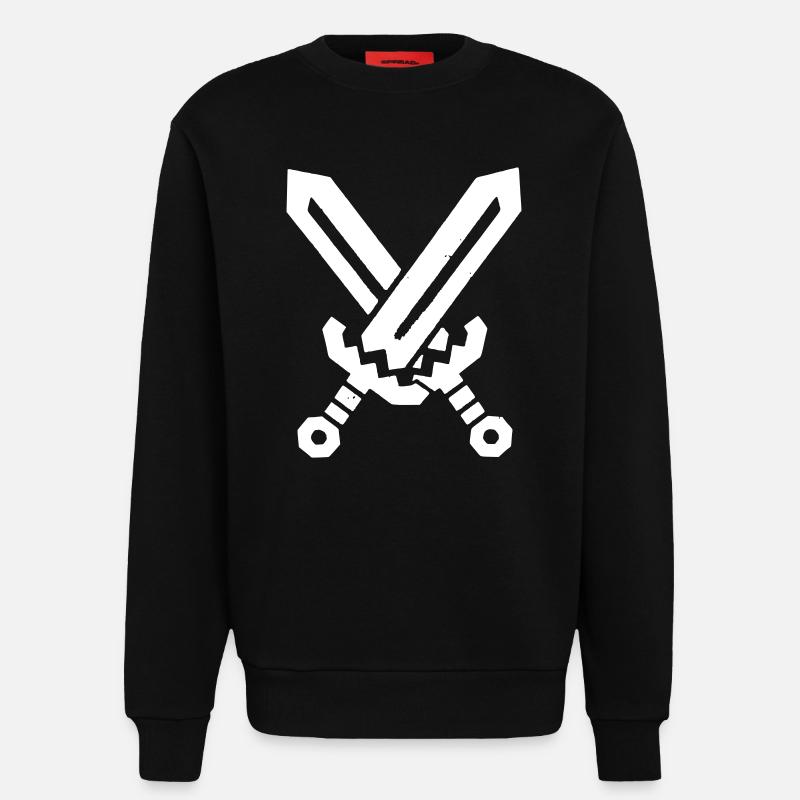 Pixel Schwerter 8-Bit Retro - Sweatshirt - made by SPREAD  - SOLID BLACK