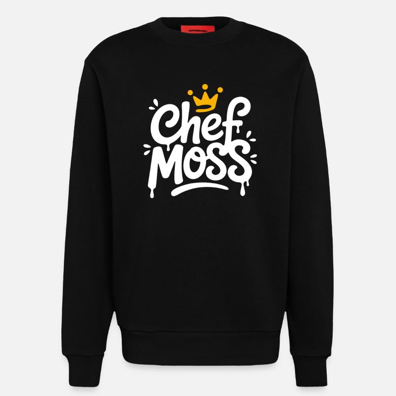 Chef Moss Krone Logo - Sweatshirt - made by SPREAD  - SOLID BLACK