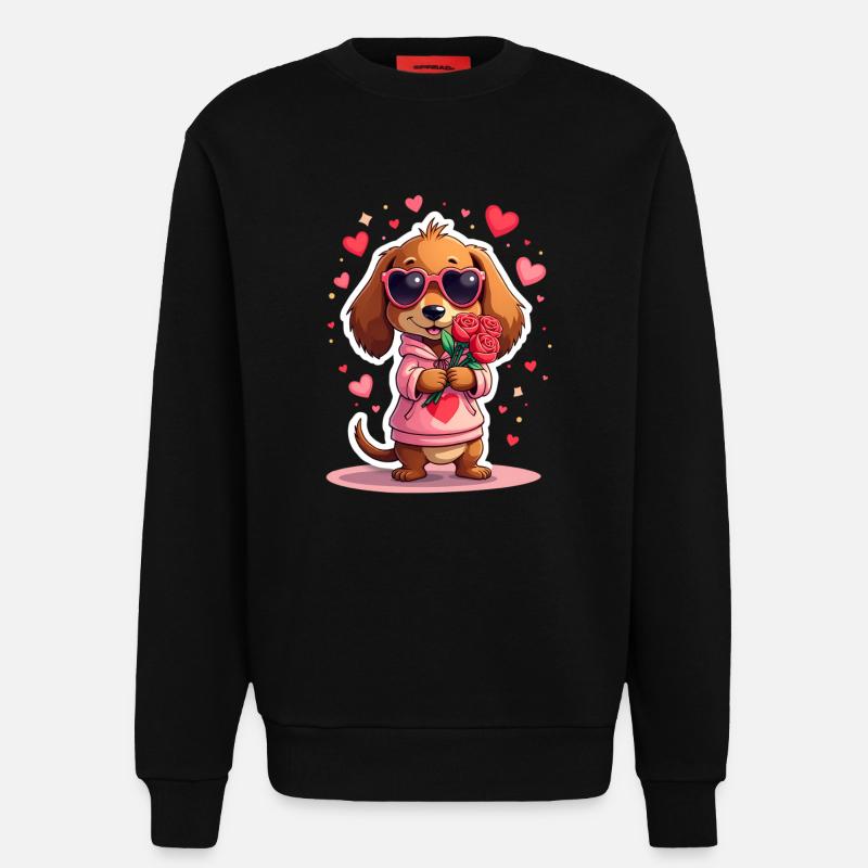 Dackel teckel teckel tekel - Sweat bio décontracté fabriqué en UE - SOLID BLACK