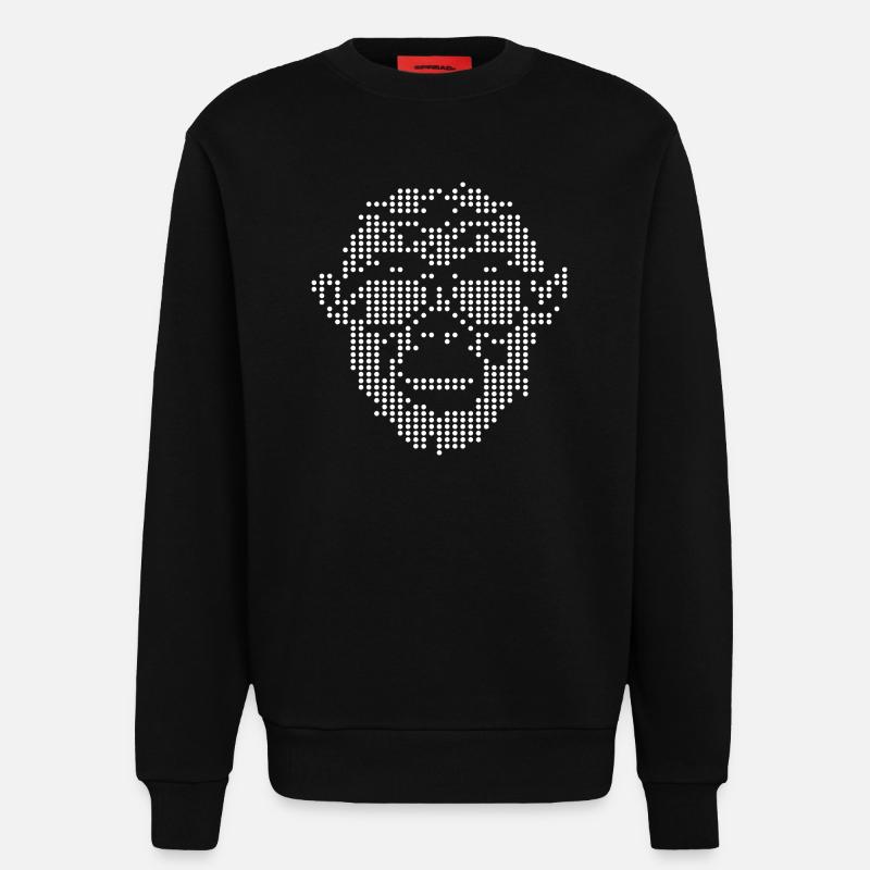 Monkey with Sunglass Pixel design - Sweatshirt - made by SPREAD  - SOLID BLACK