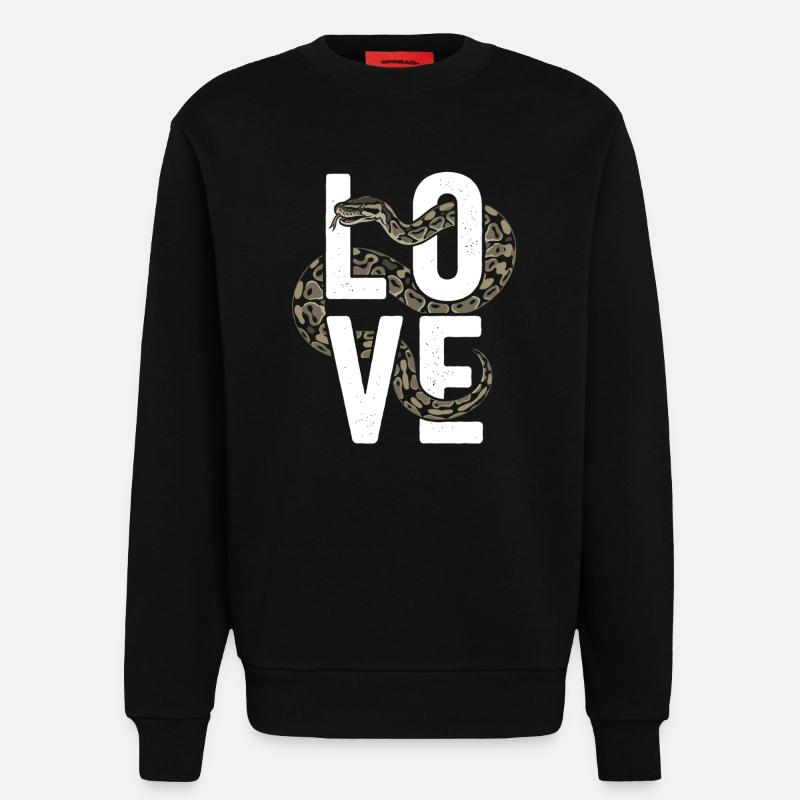 Königspython Schlangen LOVE Terrarium Python - Sweatshirt - made by SPREAD  - SOLID BLACK