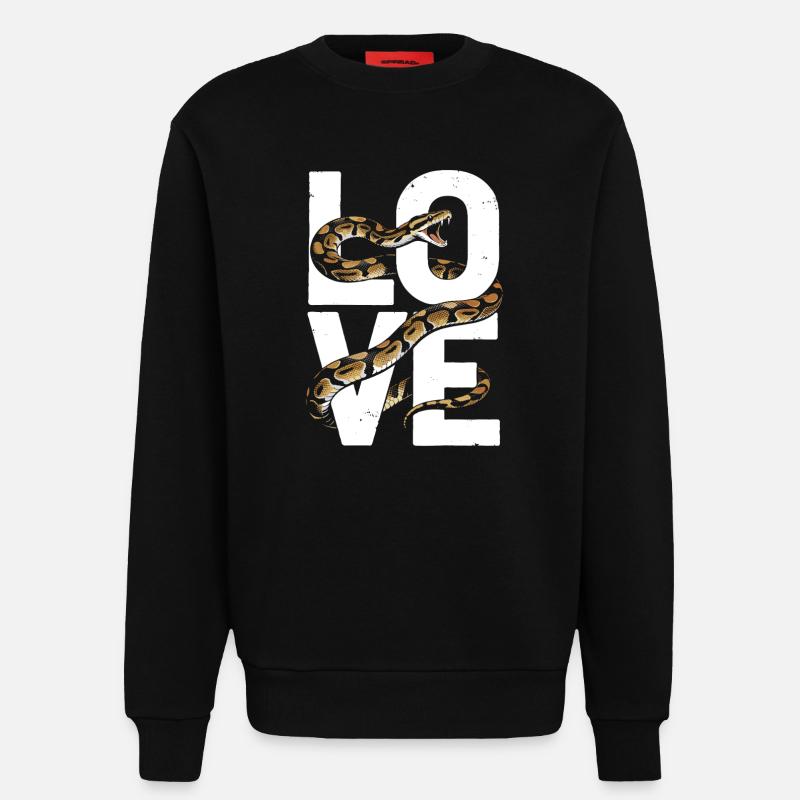 Königspython Schlangen LOVE Terrarium Python - Sweatshirt - made by SPREAD  - SOLID BLACK