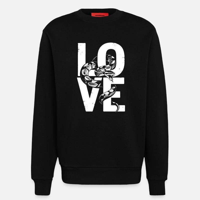 Königspython Schlangen LOVE Terrarium Python - Sweatshirt - made by SPREAD  - SOLID BLACK