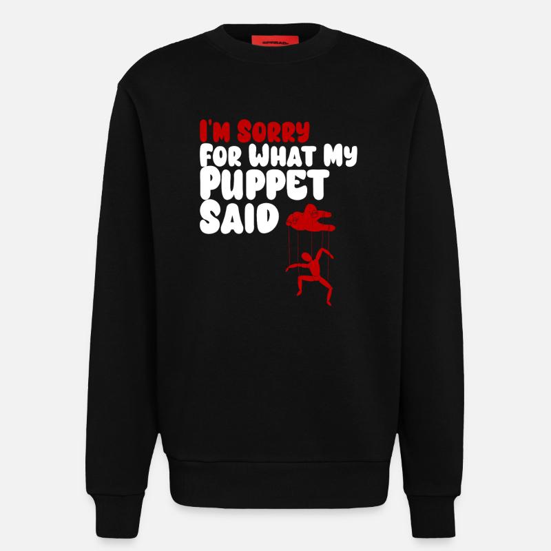 Puppet Confession on Strings - Sweatshirt - made by SPREAD - SOLID BLACK